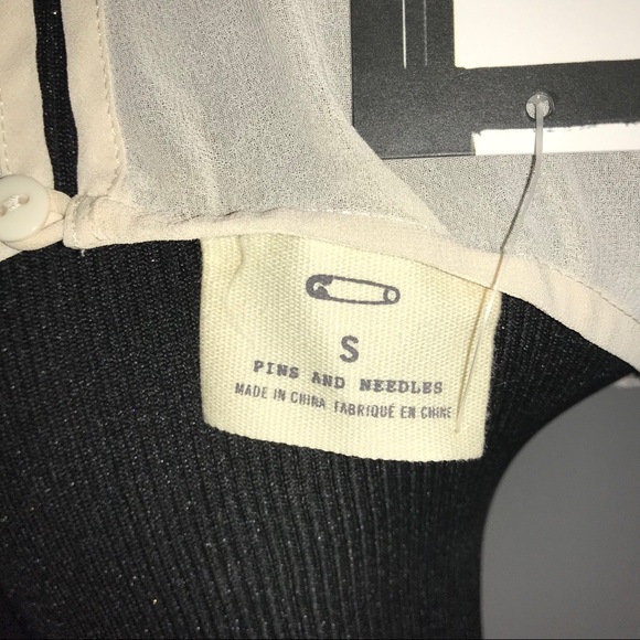 UO Pins & Needles Sheer Ivory Blouse - Picture 5 of 6